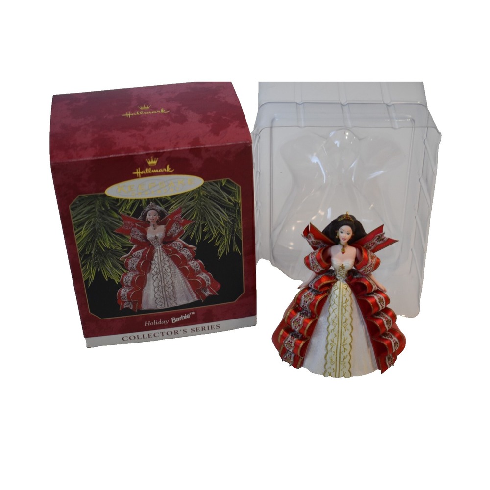 1997 Hallmark Holiday Barbie Keepsake Ornament 5th Collector Series Red White